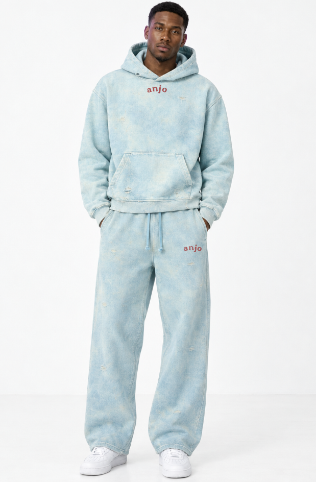 AZURE WIDE-LEG SWEATPANTS