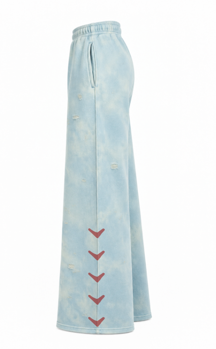 AZURE WIDE-LEG SWEATPANTS